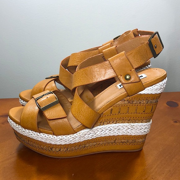 Not Rated Shoes - EUC Not Rated Tan/Carmel Wedges Women’s Size 6.5